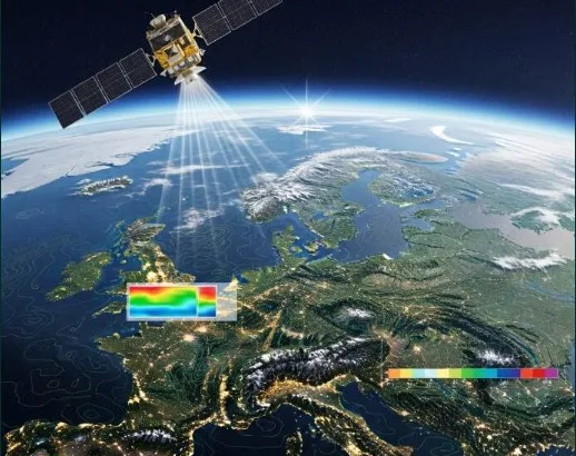 Satélite observando Europa