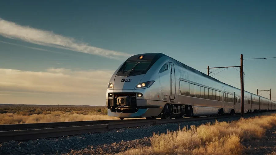 Tren en una línea de ferrocarril electrificada