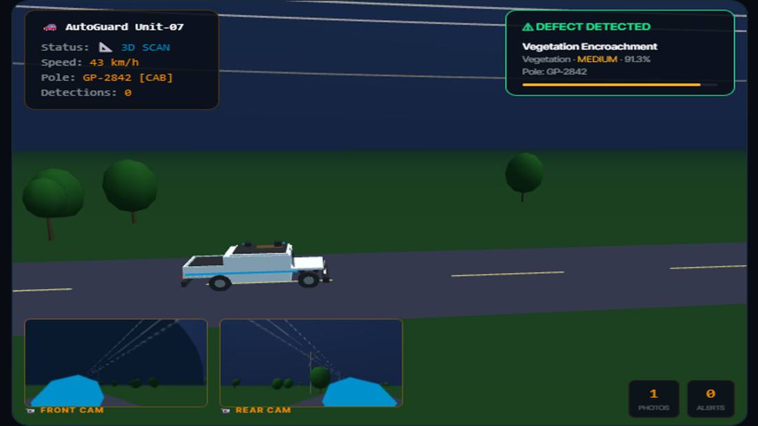 Vehicle corridor scan animation