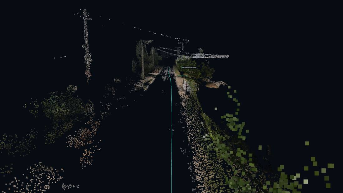 3D point cloud of the street